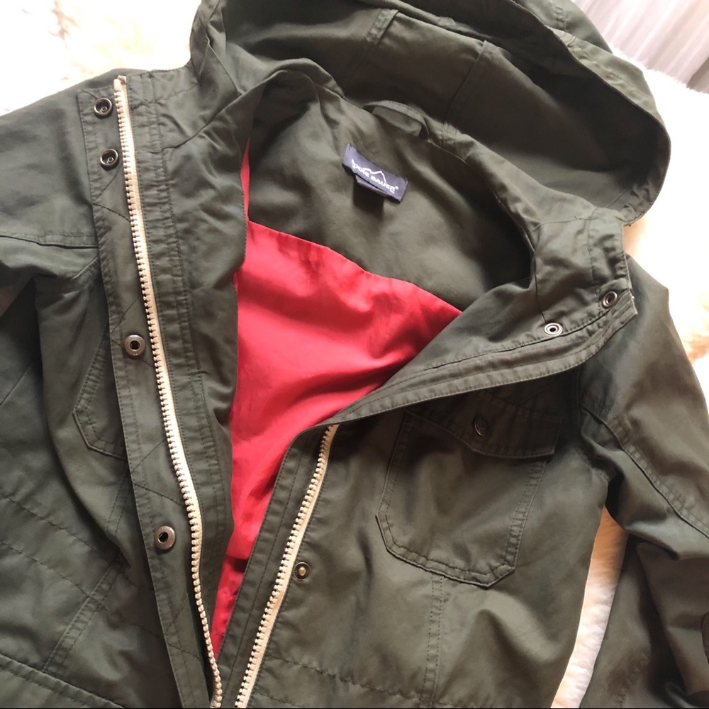 EUC Eddie Bauer Raincoat Utility Style with Hood